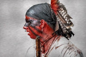 Delaware Indian Warrior - by Artist Randy Steele - Source: http:// fineart america .com /featured /french -and -indian -war -delaware -indian -warrior -randy -steele. html